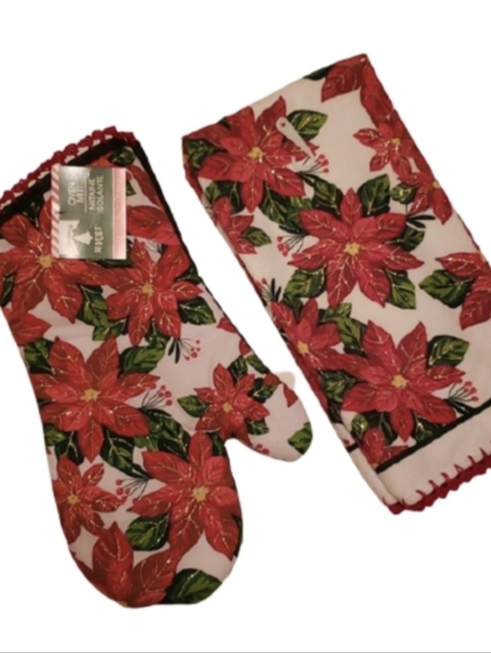 Handmade Crochetet Christmas Towel&Oven Mitt Set-OS